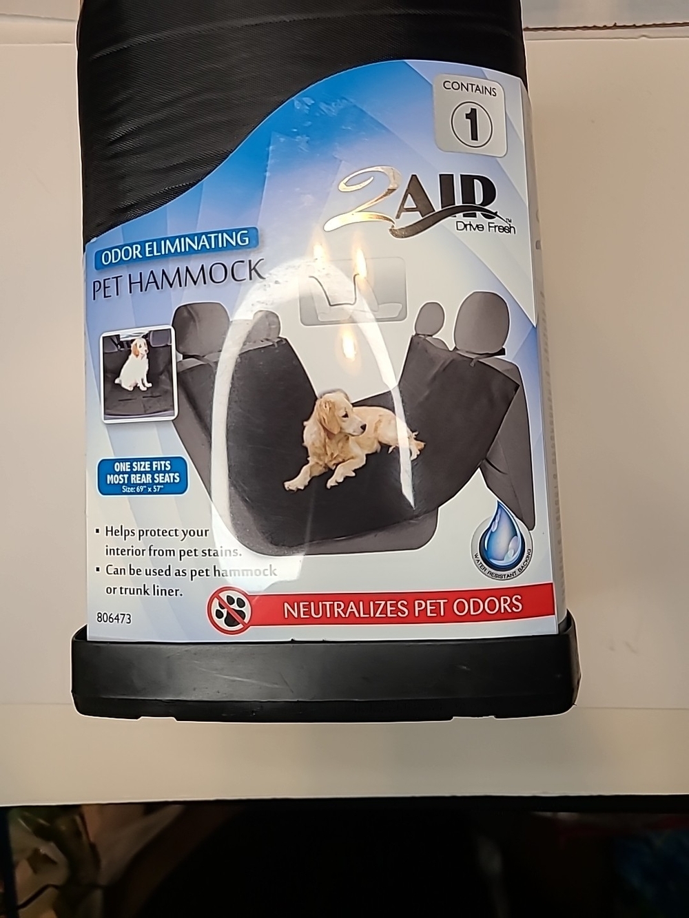 2 Air Odor Eliminating Pet Hammock - Black